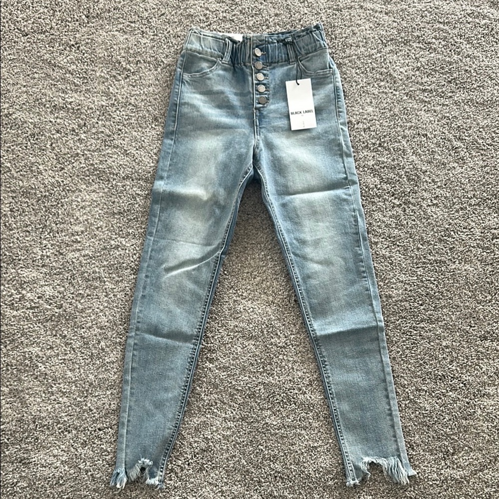 High-Waisted Blue Denim Jeans